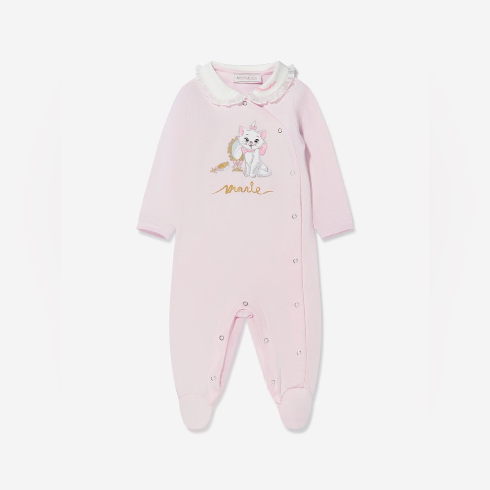 MONNALISA pink Disney Marie Babygrow footie